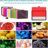 LED Video Light Kit 2Pcs, Hagibis Studio Lights 18 Color Filters for Photography Lighting with Adjustable Tripod Stand Streaming Lights for Photo Camera Recording Computer Zoom Stream TikTok YouTube