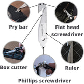 KeySmart MultiTool - 5-in-1 Multi-Purpose Keychain Tool with Box Opener, Ruler, Pry Bar, Phillips and Flat Head Screwdriver - EDC Gear Mini Multitool, and Keychain Accessories