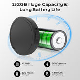 132G (9800 Hour) Voice Activated Recorder - Elasound Voice Recorder with AI-Intelligent Triple Noise Reduction, Portable Audio Recorder for Work, Lectures, Meetings【100H Continuous Recording Device】